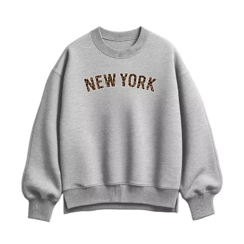 Womens Crew Neck Long Sleeve Pullover Sweater