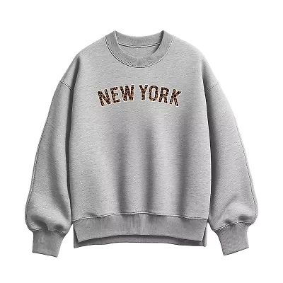 Womens Crew Neck Long Sleeve Pullover Sweater