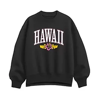 Hawaii Hibiscus Womens Crew Neck Long Sleeve Pullover Sweater
