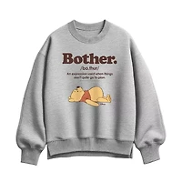Womens Crew Neck Long Sleeve Winnie The Pooh Pullover Sweater