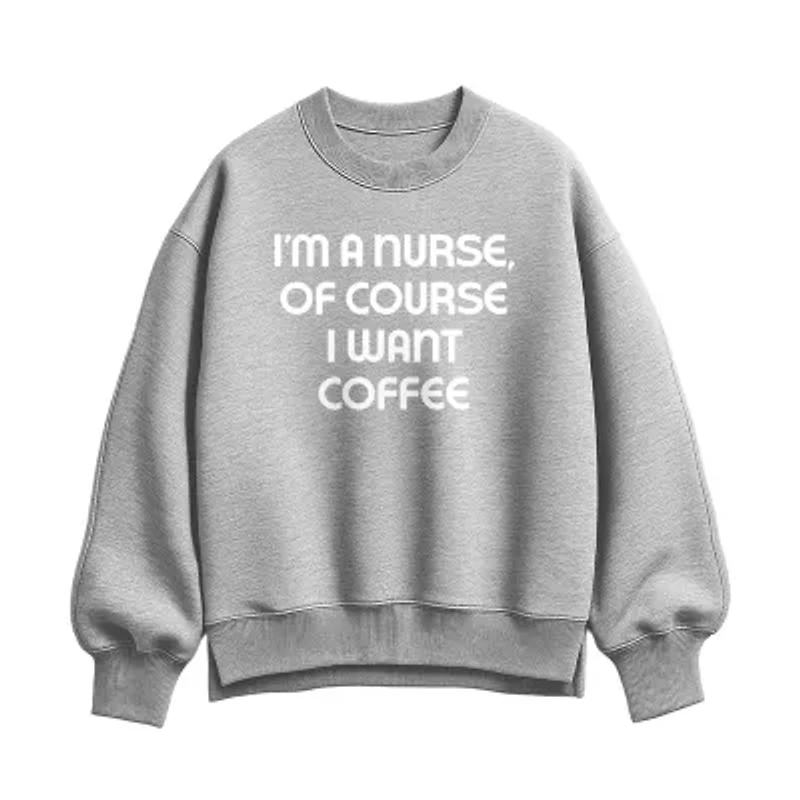Nurse Coffee Womens Crew Neck Long Sleeve Pullover Sweater
