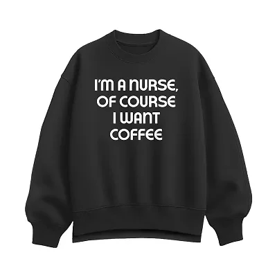 Nurse Coffee Womens Crew Neck Long Sleeve Pullover Sweater