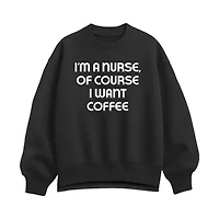 Nurse Coffee Womens Crew Neck Long Sleeve Pullover Sweater