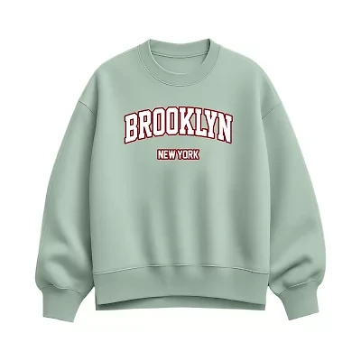 Brooklyn Ny Womens Crew Neck Long Sleeve Pullover Sweater