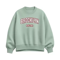 Brooklyn Ny Womens Crew Neck Long Sleeve Pullover Sweater