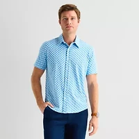 St. John's Bay Camp Mens Short Sleeve Classic Fit Button-Down Shirt