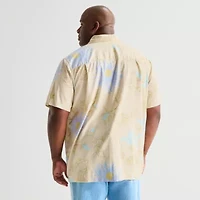 mutual weave Mens Short Sleeve Big and Tall Camp Shirt