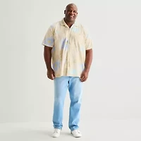 mutual weave Mens Short Sleeve Big and Tall Camp Shirt