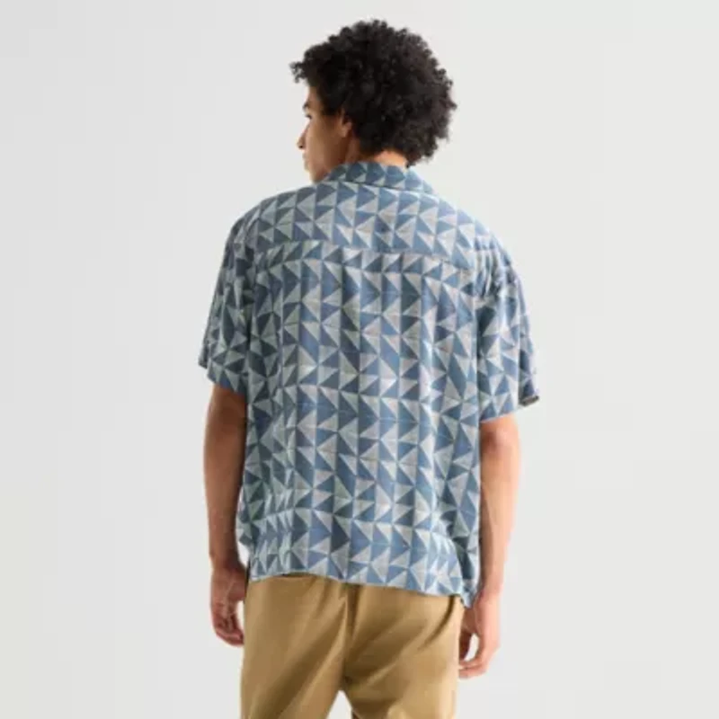 Arizona Mens Short Sleeve Relaxed Fit Button-Down Shirt