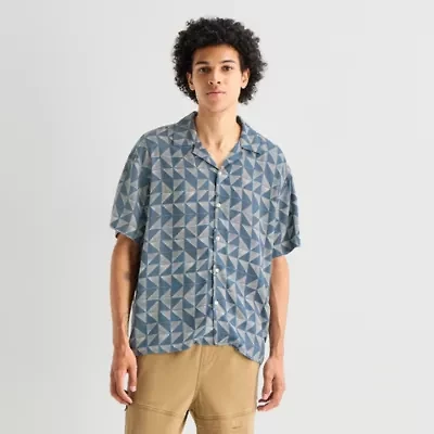 Arizona Mens Short Sleeve Relaxed Fit Button-Down Shirt