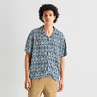 Arizona Mens Short Sleeve Relaxed Fit Button-Down Shirt