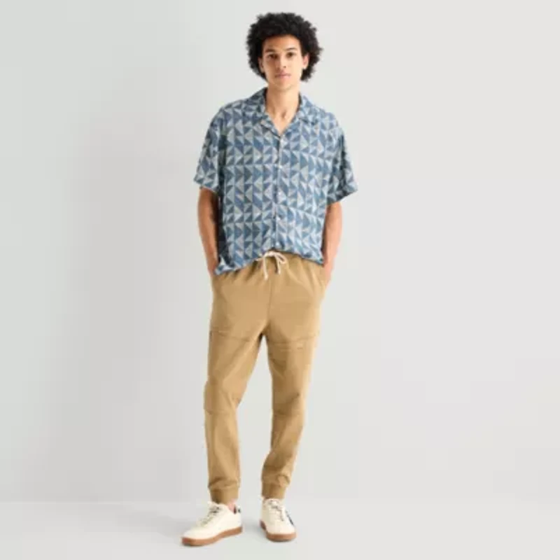 Arizona Mens Short Sleeve Relaxed Fit Button-Down Shirt