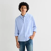 Arizona Mens Long Sleeve Regular Fit Button-Down Shirt