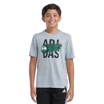 adidas Big Kid Boys Crew Neck Short Sleeve Regular Fit Graphic T-Shirt