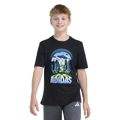 adidas Big Kid Boys Crew Neck Short Sleeve Regular Fit Graphic T-Shirt