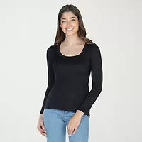 24seven Comfort Apparel Womens Scoop Neck Long Sleeve T-Shirt