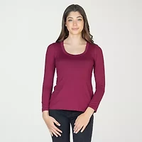 24seven Comfort Apparel Womens Scoop Neck Long Sleeve T-Shirt