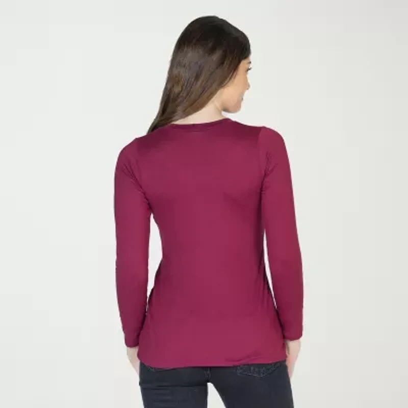 24seven Comfort Apparel Womens Scoop Neck Long Sleeve T-Shirt