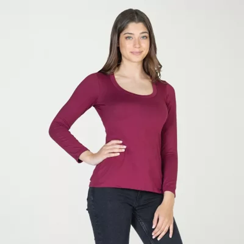 24seven Comfort Apparel Womens Scoop Neck Long Sleeve T-Shirt