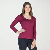 24seven Comfort Apparel Womens Scoop Neck Long Sleeve T-Shirt
