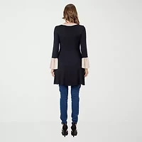 24seven Comfort Apparel Womens Scoop Neck Long Sleeve Tunic Top