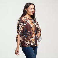 24seven Comfort Apparel Womens Boat Neck Long Sleeve Blouse