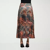24seven Comfort Apparel Womens Mid Rise Stretch Fabric Pencil Skirt