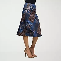24seven Comfort Apparel Womens Mid Rise A-Line Skirt