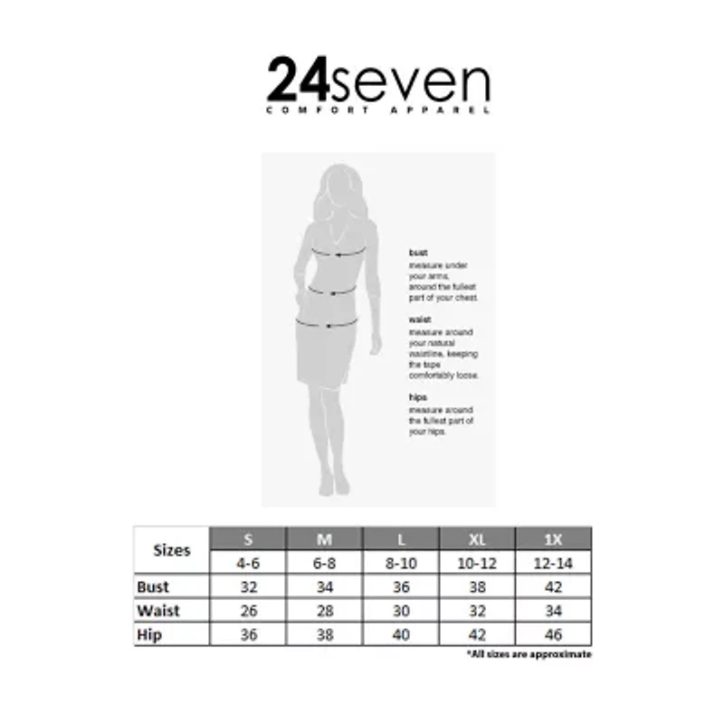 24seven Comfort Apparel Womens Round Neck Elbow Sleeve Tunic Top