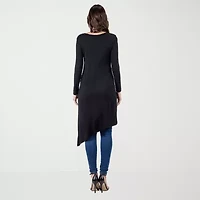 24seven Comfort Apparel Womens Round Neck Long Sleeve Tunic Top