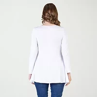 24seven Comfort Apparel Womens Scoop Neck Long Sleeve Tunic Top