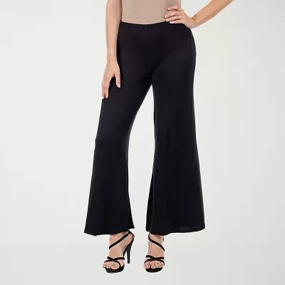 24seven Comfort Apparel Womens Mid Rise Wide Leg Palazzo Pant