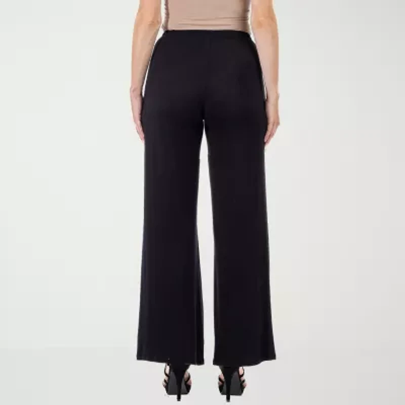 24seven Comfort Apparel Womens Mid Rise Wide Leg Palazzo Pant