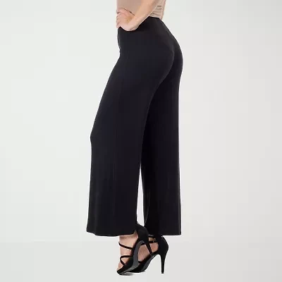 24seven Comfort Apparel Womens Mid Rise Wide Leg Palazzo Pant