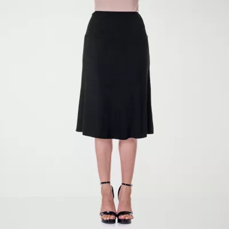 24seven Comfort Apparel Womens Mid Rise A-Line Skirt