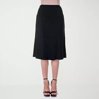 24seven Comfort Apparel Womens Mid Rise A-Line Skirt