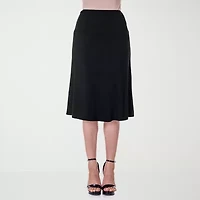 24seven Comfort Apparel Womens Mid Rise A-Line Skirt