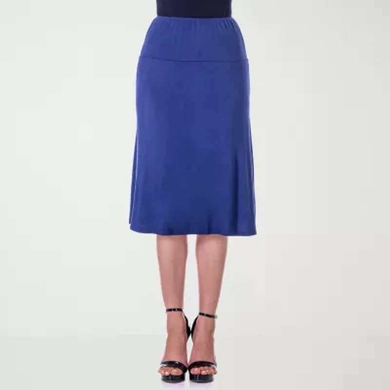 24seven Comfort Apparel Womens Mid Rise A-Line Skirt