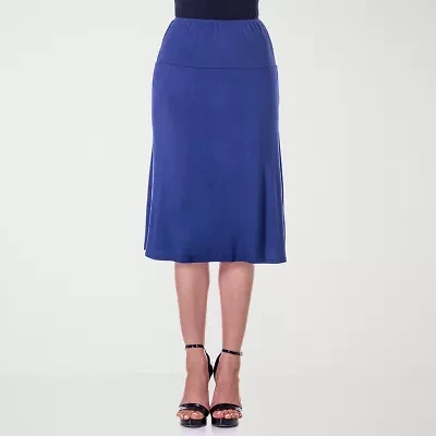 24seven Comfort Apparel Womens Mid Rise A-Line Skirt