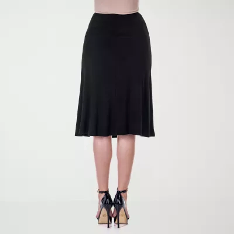 24seven Comfort Apparel Womens Mid Rise A-Line Skirt