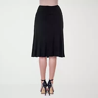 24seven Comfort Apparel Womens Mid Rise A-Line Skirt