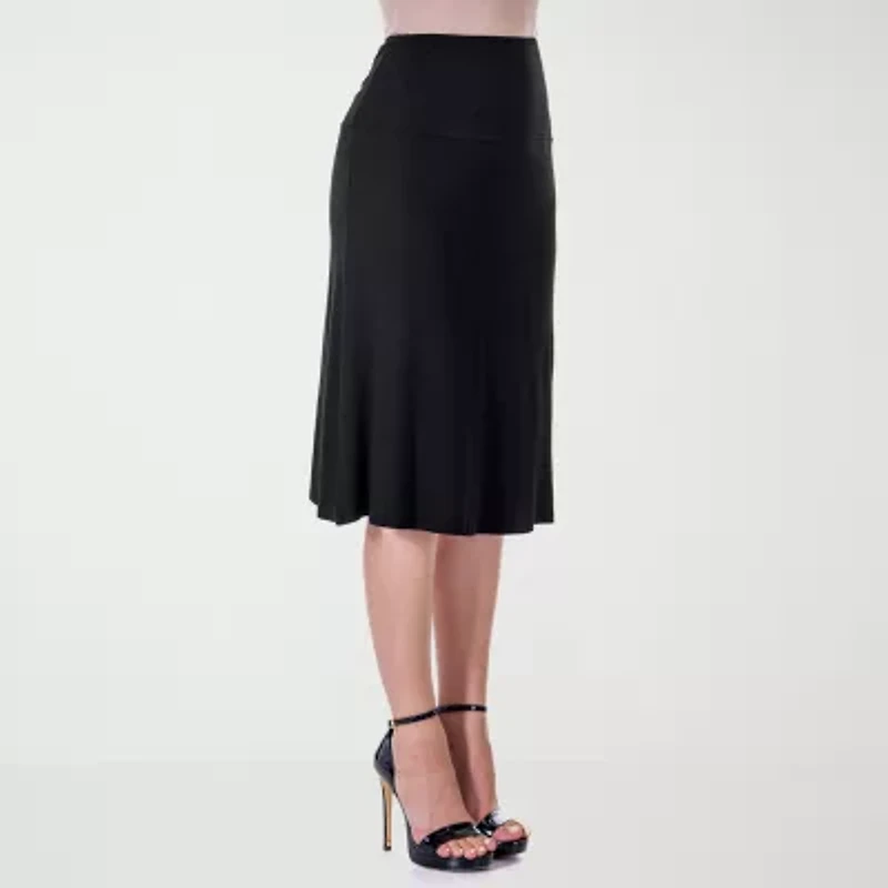 24seven Comfort Apparel Womens Mid Rise A-Line Skirt