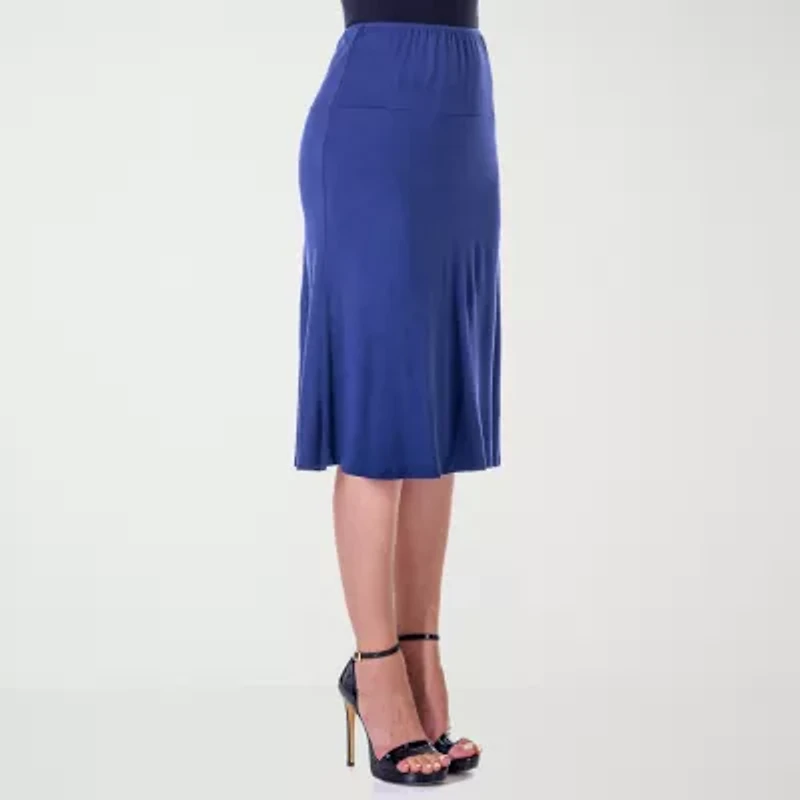 24seven Comfort Apparel Womens Mid Rise A-Line Skirt