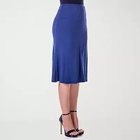 24seven Comfort Apparel Womens Mid Rise A-Line Skirt