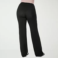 24seven Comfort Apparel Womens Wide Leg Mid Rise Drawstring Pant