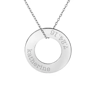 Womens Sterling Silver Circle 18 Inch Pendant Necklace