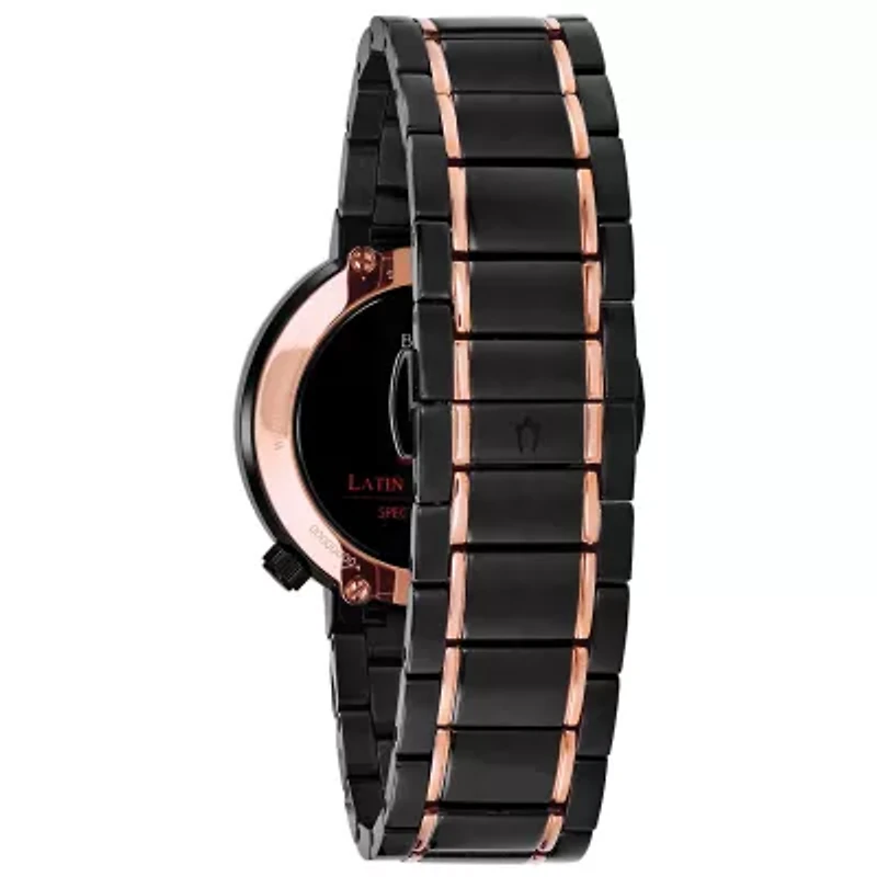 Bulova Latin Grammy Womens Black Stainless Steel Bracelet Watch 98l240