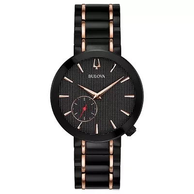 Bulova Latin Grammy Womens Black Stainless Steel Bracelet Watch 98l240