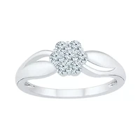 Womens / CT. T.W. Natural White Diamond 10K Gold Cluster Cocktail Ring