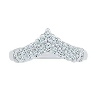 Womens 2MM 1/2 CT. T.W. Natural White Diamond 10K Gold Chevron Cluster Band
